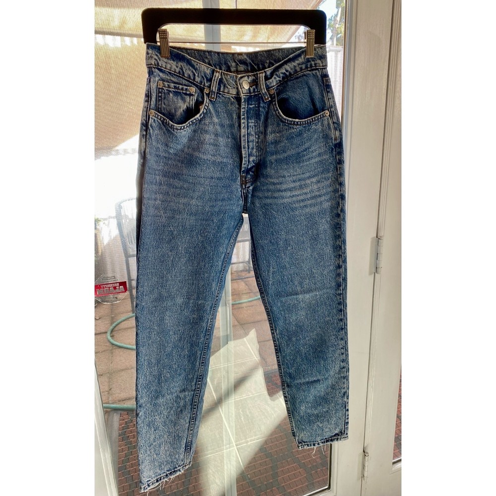 The Kooples Straight Leg Acid Wash High Rise Button Fly Denim Jeans Size 27